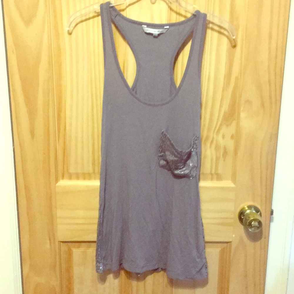 Gray tank with sequin